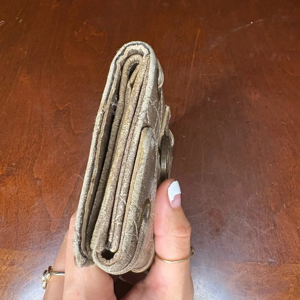 Dior champagne Gold Leather wallet